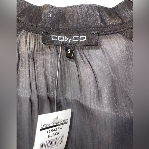 NWT CQ By CQ Black Sheer Blouse - Picture 5 of 9